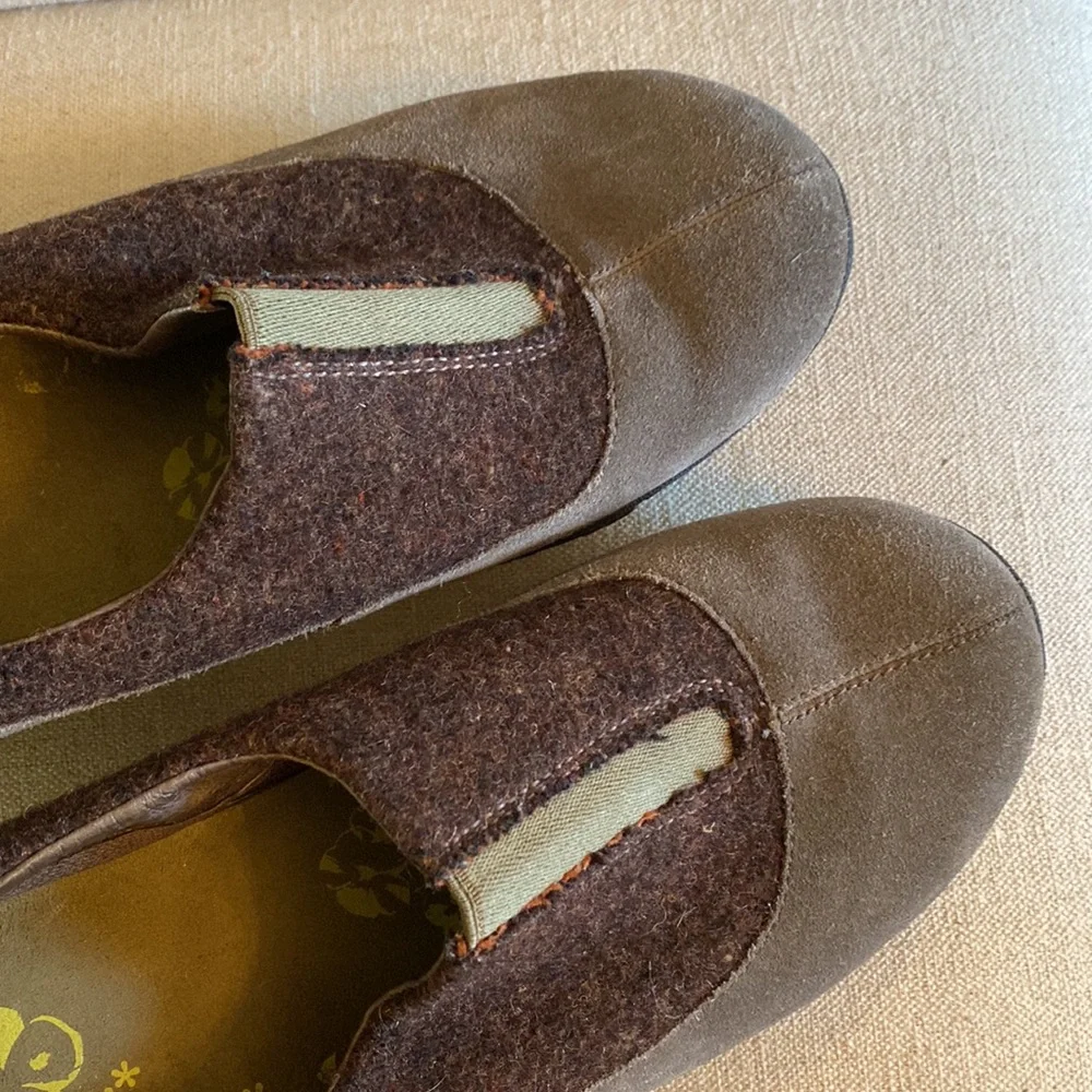 Merrell Tulip Wool Vibram Wedges Suede Grey Taupe Size 10.5